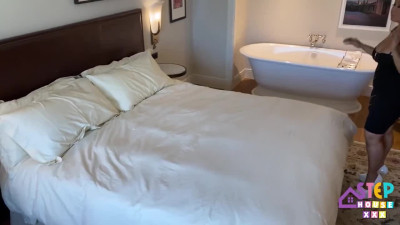 Asian Step Mom Krystal Davis Gets Creampie when she shares bed with Stepson on Vacation