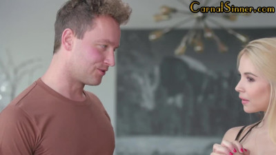 Busty stepmom masseuse dickriding stepson in taboo couple
