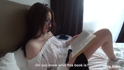 Hot Stepsister reading a book and playing with my dick - Anny Walker