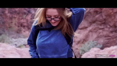 Adorable Glasses Girl Big Facial Public POV - Molly Pills