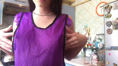 Housewife having Fun with Rolling Pin