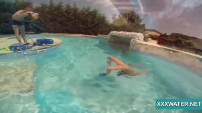 Hot Brunette Slut Candy Swims Underwater