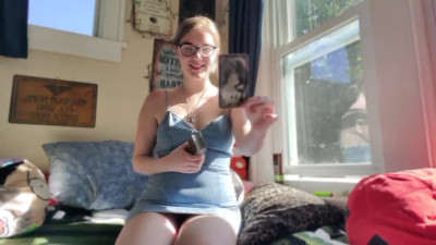 Little Slut Reads Tarot then Cums on her Toy