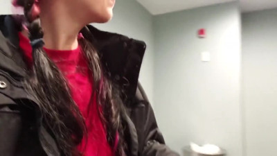 Close up Vagina while Peeing. see her Urethra