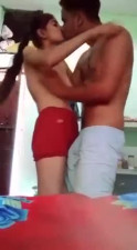 Teen romance in hostel room n Blowjob bf