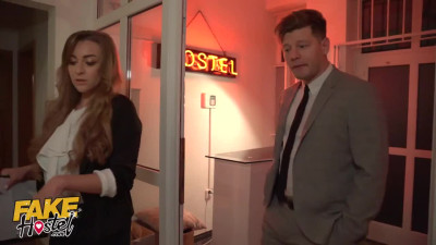 Fake Hostel Estate Agent with Huge Natural Tits Discovers Small Blonde Teen