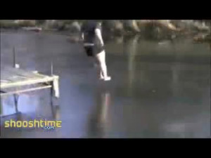Fat Ass Pays Price For Jumping Into Frozen Lake