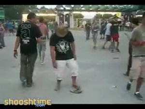 Totally Wasted Dude Wages War With A Sandal