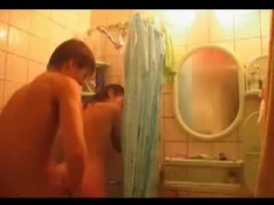 Young Couple Jump In The Shower Together When Left Home Alone