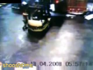 Worker Gets Sandwiched Between Two Fork Lifts