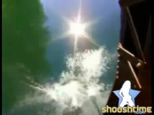 Nasty Belly Flop From Atop A Bridge
