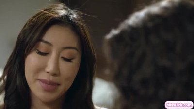 Latina lesbian facesitting and fingering asian girlfriend