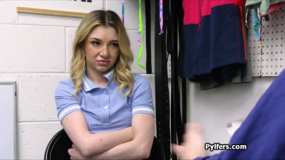 Sexy freckled petite suspect caught and fucked