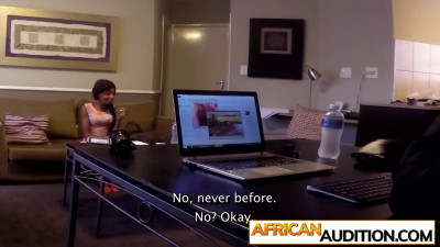 Sexy ebony big ass teen Sphinx hardcore anal sex after kinky fake casting