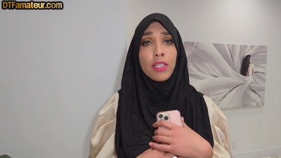 DTF amateur Arab babe riding cock in POV after talking