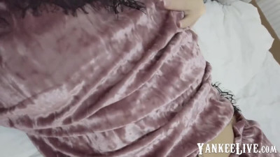 Milf in nightwear, a solo BDSM session with dildo & hands, orgasmic!