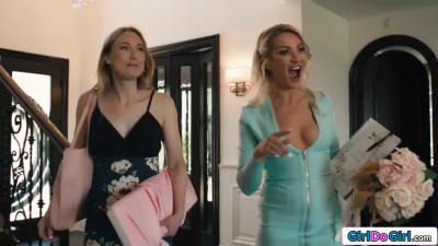 Two milf muminlaws decide to lick pussy n anal strapon fuck
