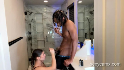 Horny brunette slut take hard BBC pounding in the bathroom live at sexycamx