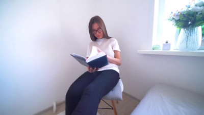 Big-Tits Teen Gives Blowjob and Rides Cock POV