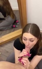 Hot girl sucks a monster cock