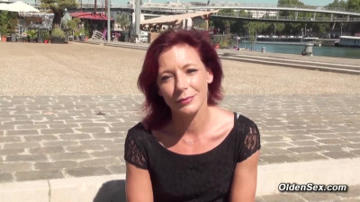 Stunning redhead amateur mature lady Morgane Dell fucked on a vacation