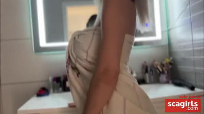 Blonde Babe With Big Tits Gets Fucked Hard In The Bathroom