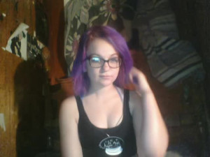 Omegle Porn Purple Haired Teen Bates