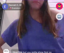 Omegle Porn White girl flashes small boobs on monkey.app