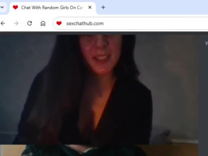 Hot brunette gets naked on random chat