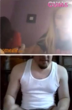 Omegle Porn three omegle girls watch me cum on my own face