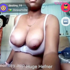 Omegle Porn Huge Hefner playing with very hot busty ebony teen