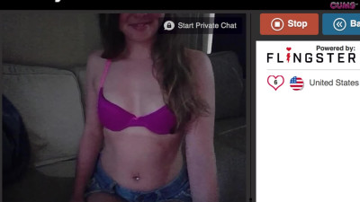 Omegle Porn Purple Bra & Jean Shorts