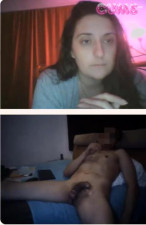 Omegle Porn webcam girl cumshot reaction