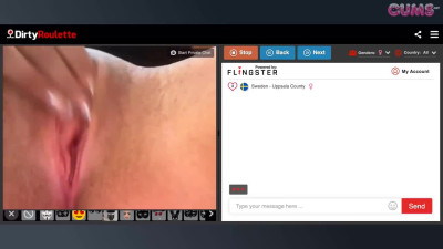 Omegle Porn DirtyRoulette horny Swedish slut plays with pussy
