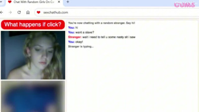 Omegle Porn Random blonde teen strip naked on chat