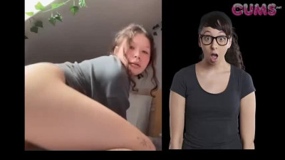 Omegle Porn Cutie with nice ass tweaks with tampon hanging out