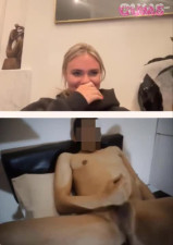 Omegle Porn blonde watching massive cumshot
