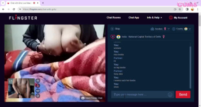 Omegle Porn Indian hubby showing wife's big boobs