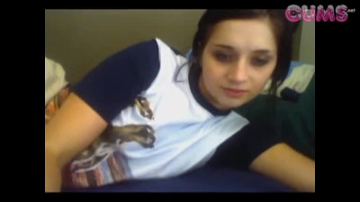 Omegle Porn Stripping And Bating On Cam With A Glass Dildo