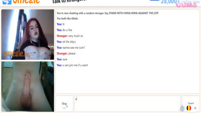 Omegle Porn Busty girl on Omegle talks dirty