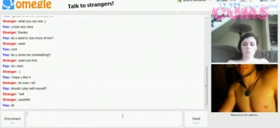 Omegle Porn Girl gets tricked and has cybersex with a fake guy