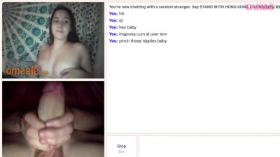 Omegle Porn Omegle Hot Latina Plays With Big White Dick #423940