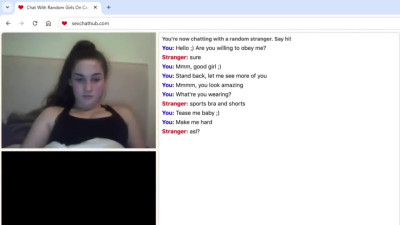 Random brunette teen helps me cum on chat