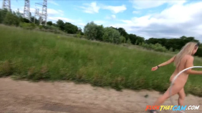 Russian Teen Webcam Girl Goes Public with Footjob and Big Ass