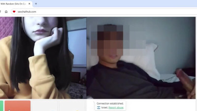 Shy teen watching me cum on chat