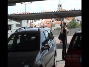 Hot blonbe babe doing blowjob and cumshot in the car