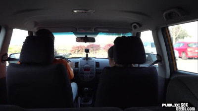 Tattooed car driver POV fucked in car by personal instructor