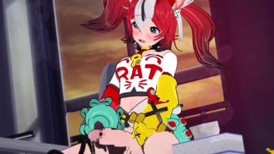 【hololive Hakos Baelz】Hakos Baelz Just cums with hermaphrodite masturbation