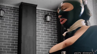 BDSM - Bound Slave Gets Big Dildo in Mouth and Smelly Pussy - Sex Tape